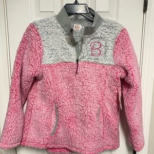 Wonder nation pink monogram  B Sherpa 14-16